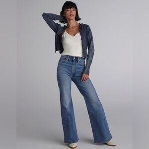 Levi's Blue Flare Wide Leg Jeans Retro Style